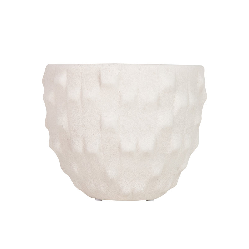 Ceramic Pot Planter, Beige, 18cm H x 20cm W x 20cm D