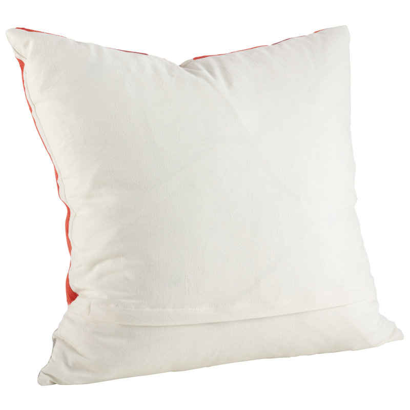 24.5" Multicolor Embroidered Cotton Square Throw Pillow