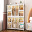 Armoire portative blanche avec 12, 2 tringles de suspension et grandes portes de rangement magnétiques. Et pour les vêtements. Peut contenir des articles, des feuilles. Pp Abs. Installation rapide.