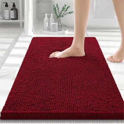 Djenkely Chenille Non-Slip Bath Rug