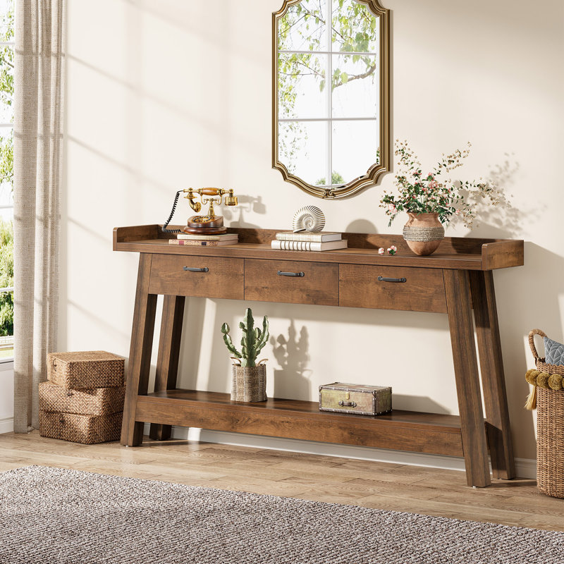 70.9-Inch Sofa Console Table with 3 Drawers
