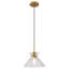 Suspension moderne en laiton et verre martelé de 25 cm, intensité variable, avec cordon ajustable