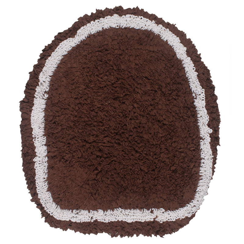 Dobrinka Bath Rug Plush 100% Cotton Mat, Unique Design, Absorbent, Quick Dry, Brown, 18"x18"(Lid Cover)