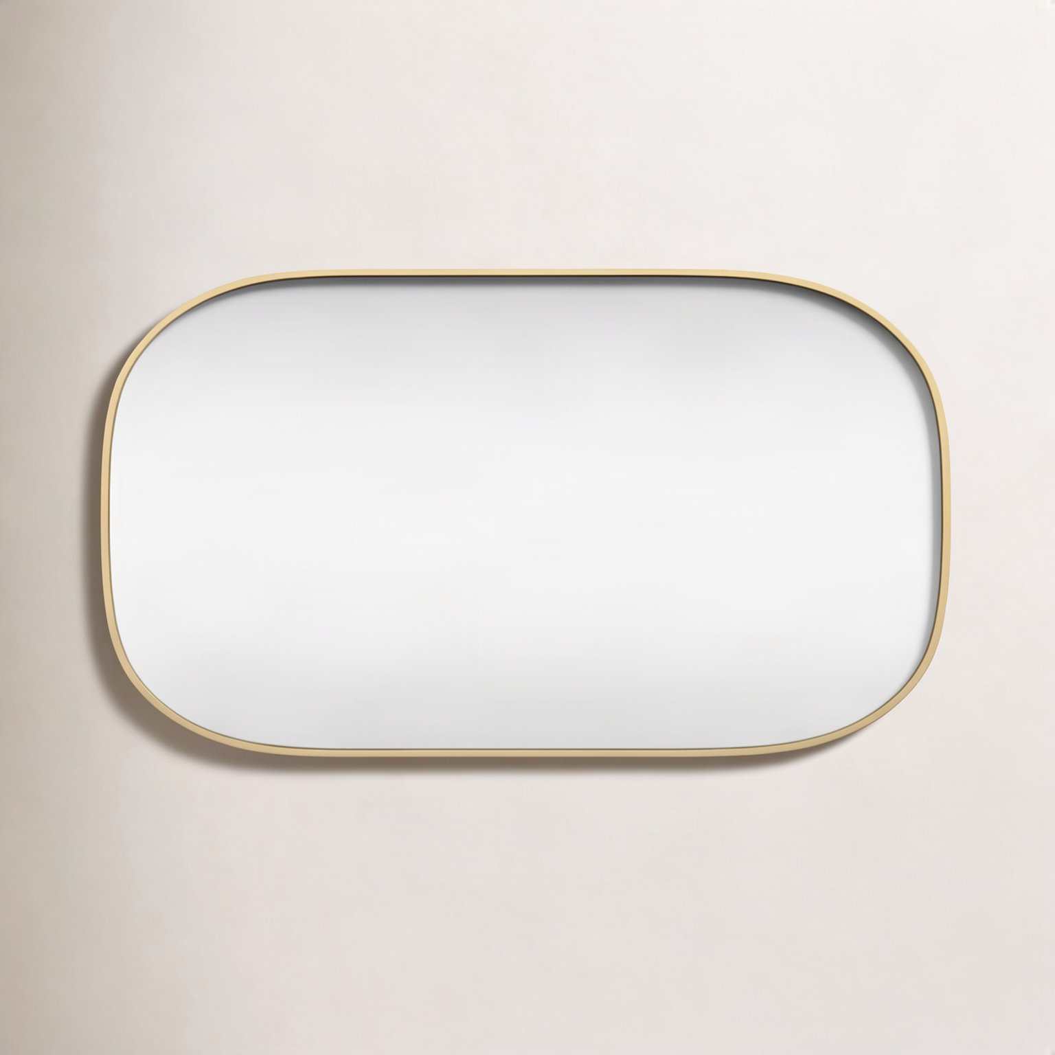 Sabine Metal Curved Oval Wall Mirror, 40" x 24", Brass