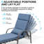 Chaise longue inclinable d'extérieur en métal avec coussins et coussins de dossier (ensemble de 4)-1806285469
