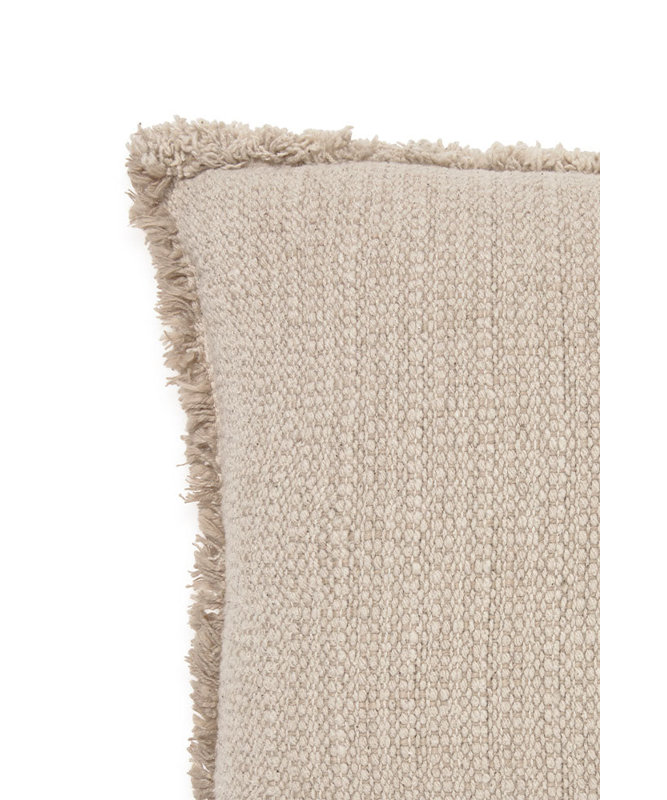 Handloom Cushion, Rectangle 12" H x 20" W, Beige