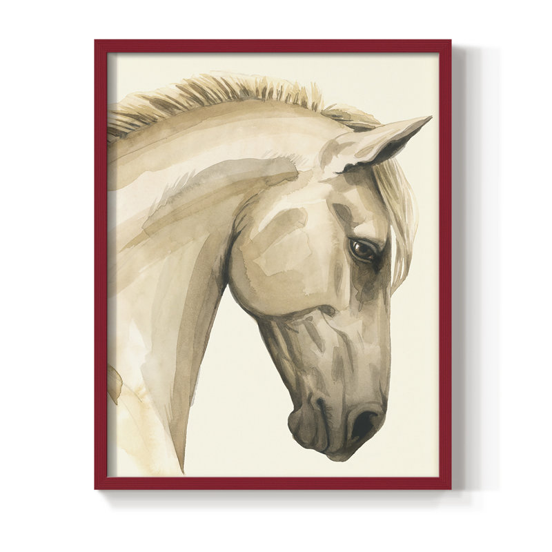Golden Palomino I, reproduction encadrée - bois massif, H 15 po x l 12 po, Rouge