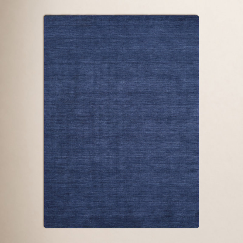 Kaden Handwoven Wool Area Rug, Blue, Rectangle 8' x 11'
