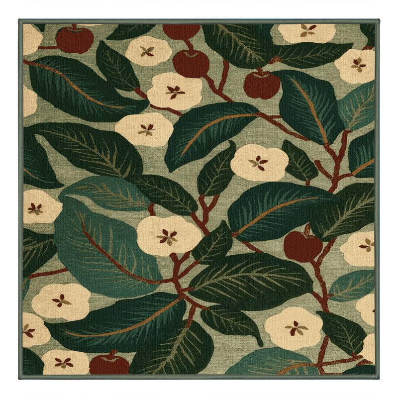  Tapis hawaïen lavable pomme de montagne, Carré 6 pi