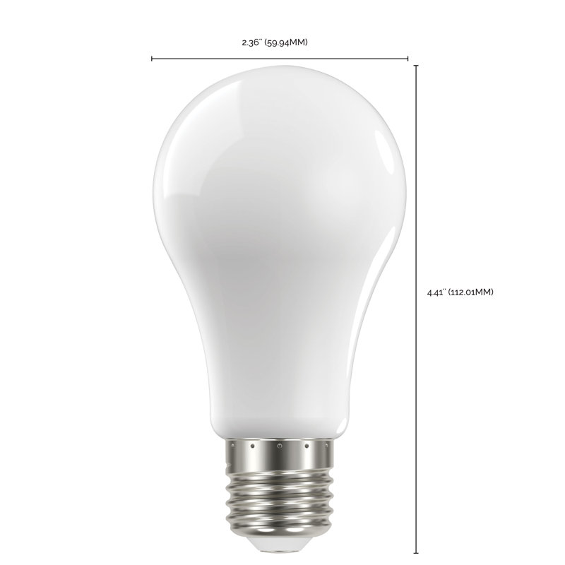 13,5 watts (100 watts équivalent), A19 DEL, ampoule à intensité variable, blanc chaud E26 / base moyenne (standard), 2 700 K