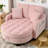 Chenille Two-Seater Chaise Sofa with Irregular Armrests, Matching Ottoman with Storage, Includes 2 Throw Pillows for Living Room & Bedroom-1330590037