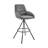 Davud Modern Black Matte Metal Counter or Bar Height Bar Stool with Charcoal Fabric Seat-809182411