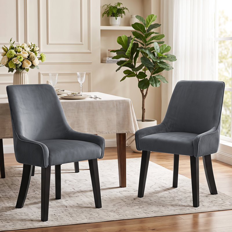 Dining Chair 47 H Upholstered Dining Chair in Grey