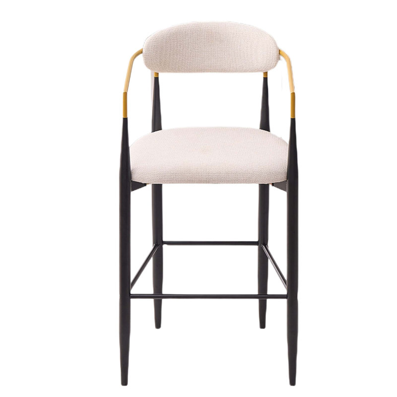 Tabouret de bar moderne et ergonomique avec structure en métal durable, Beige ; noir