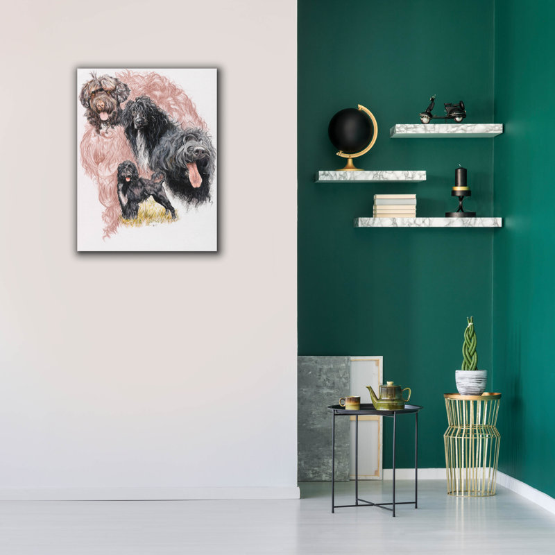 «Portugaise, chien d'eau» par Barbara Keith, art mural sur toile, H 34 po x l 26 po x P 1,5 po
