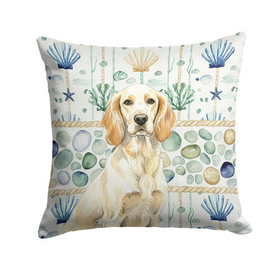 Lemon Belton English Setter Coastal Sea Glass Throw Pillow