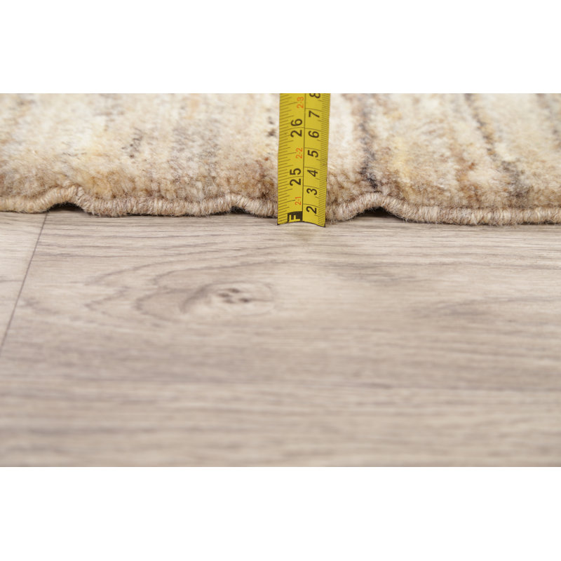Tapis en laine beige 2 pi 11 po x 3 pi 11 po one-of-kind main noué la Alida