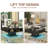 Lift Top Coffee Table with Storage - Wooden Square Design for Living Room, 16 Colors RGB LED Lighting System-1861637112