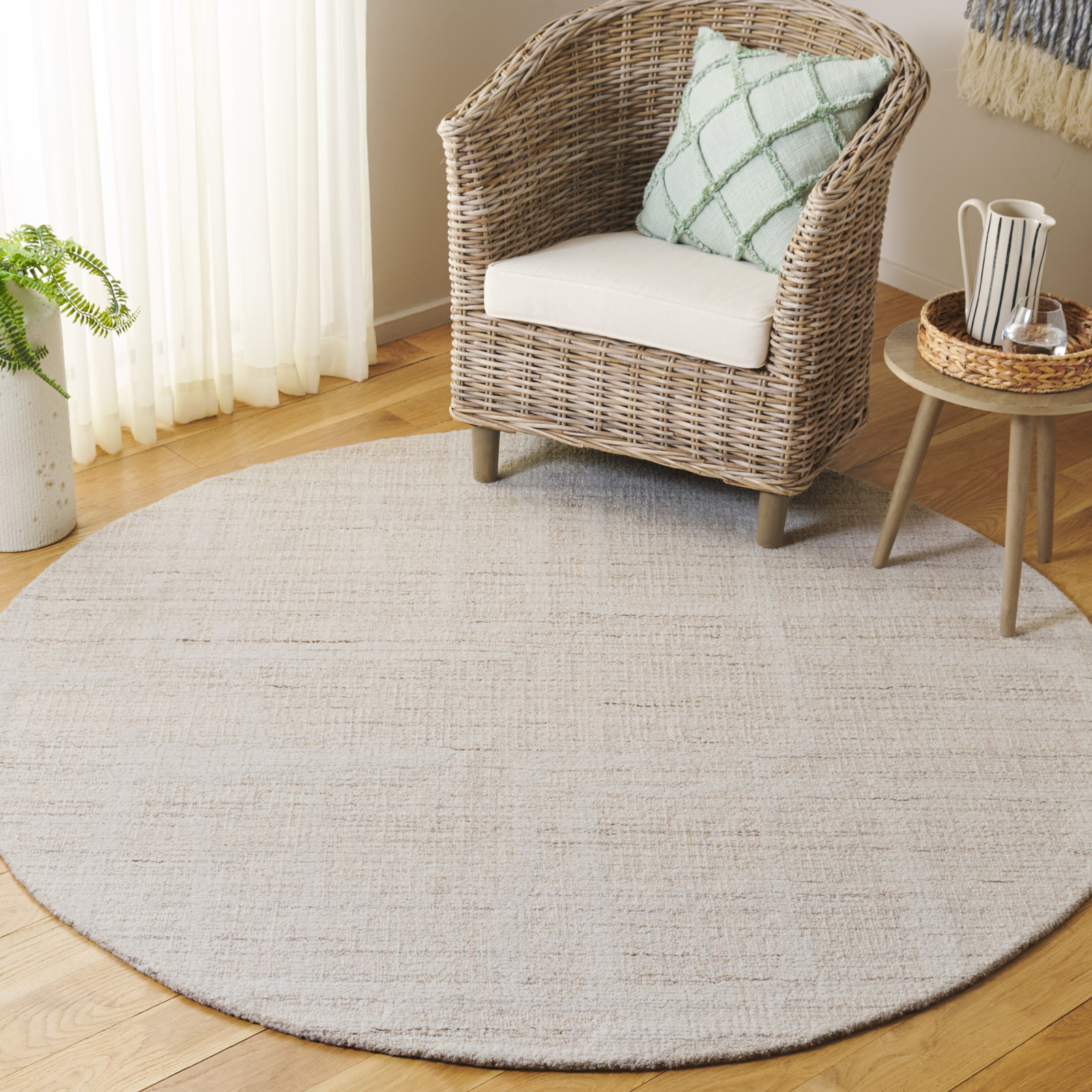 Galipeau Hand-Tufted Abstract Wool Rug, Round 6'
