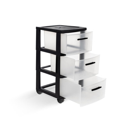 3-Drawer Storage Cabinet in Black