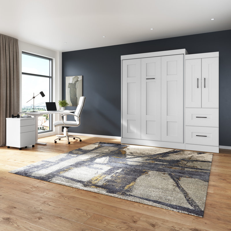 Lit escamotable avec tablettes et portes Edge, Double