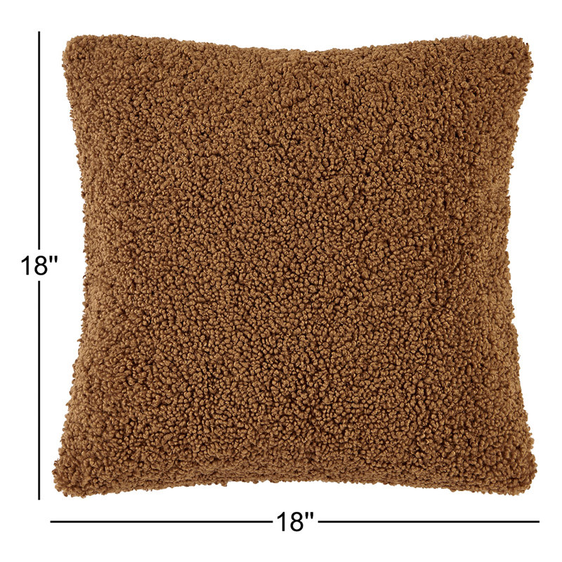 Coussin Teddy Teddy, Brun, H 18 po x l 18 po