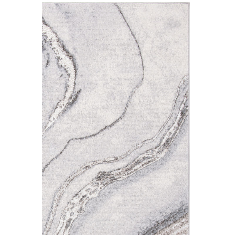 Tapis gris / ivoire Arva, Rectangle de 6 pi x 9 pi