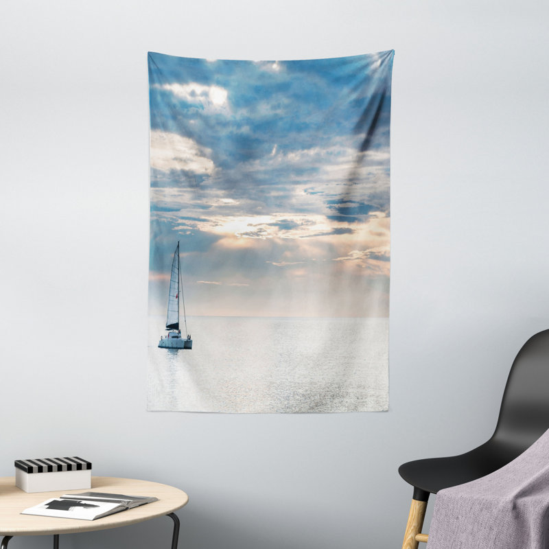 Tapisserie polyester tropique mer, H 60 po x l 40 po