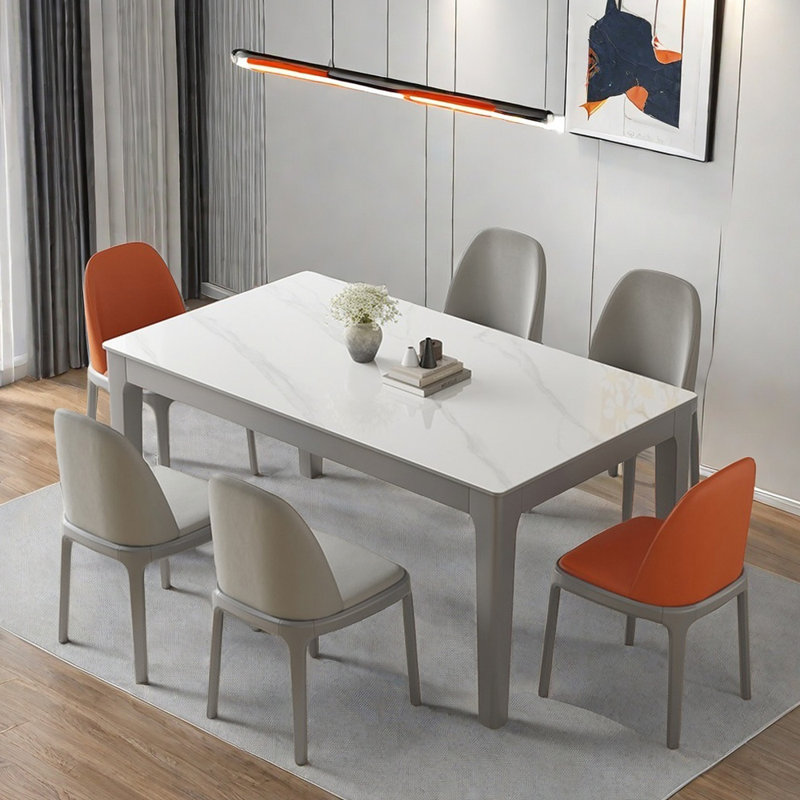 Simple modern rectangle dining table sets, 29.5"H x 55.1"L x 31.5"W