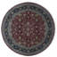 Wool Oriental Area Rug in Wine/Navy