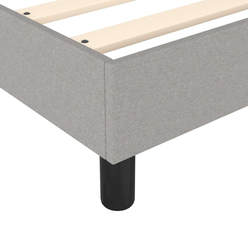 Box Spring Bed Frame Light Grey Full Fabric , Full, Light Gray