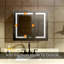 Pharmacie de salle de bain éclairée à DEL avec miroir, 30 po x 26 po, armoire à pharmacie encastrée ou à surface, désembuage, gradation continue, changement de température de couleur, 2 prises, tablettes de rangement