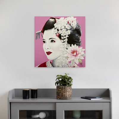 Dashiell Contemporary Art Abstract Contemporary Rose Flower Portrait Wall Art - Wrapped Canvas Print