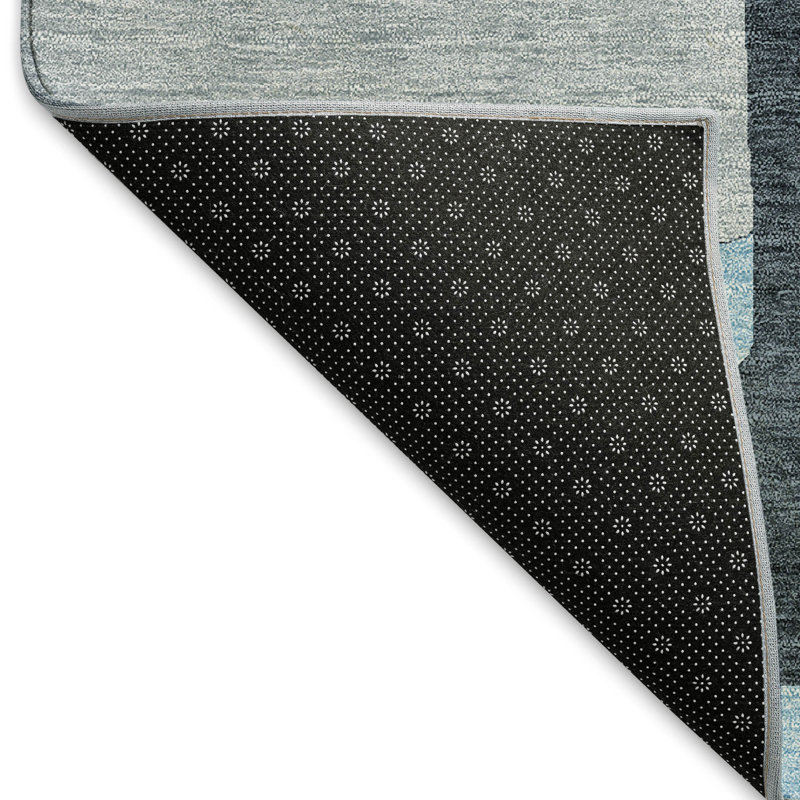 Premium Machine Washable Prisco Sky Rug, Rectangle 1'8" x 2'6"