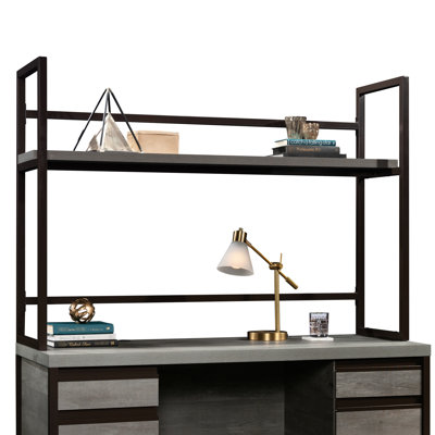 Contemporary Brown For Office Use And Storage Flexibility, 1 Thick Top To Show Essentials, Two Horizontal Adjustable Shelves Books, Engineered Wood, 59.18 In Depth, 16.88 Width, 43.19 Height