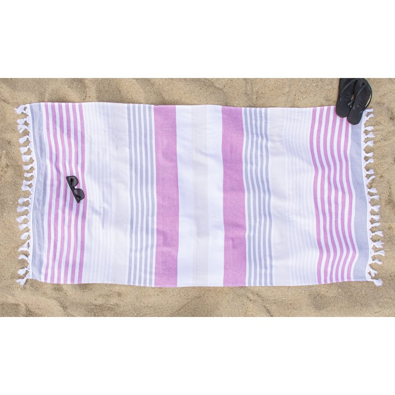 Serviettes de plage 100% coton Marlene Coastal Resort, Fuschia