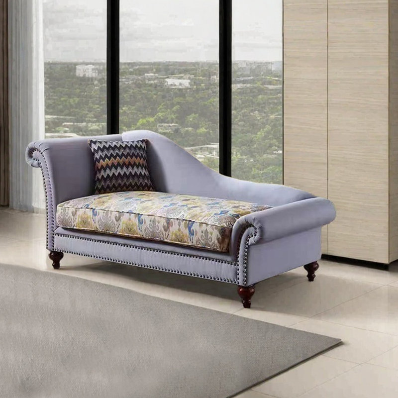 Fauteuil inclinable léger en flanelle de luxe, Jaune / Mauve, Orienté à gauche (vu de face)