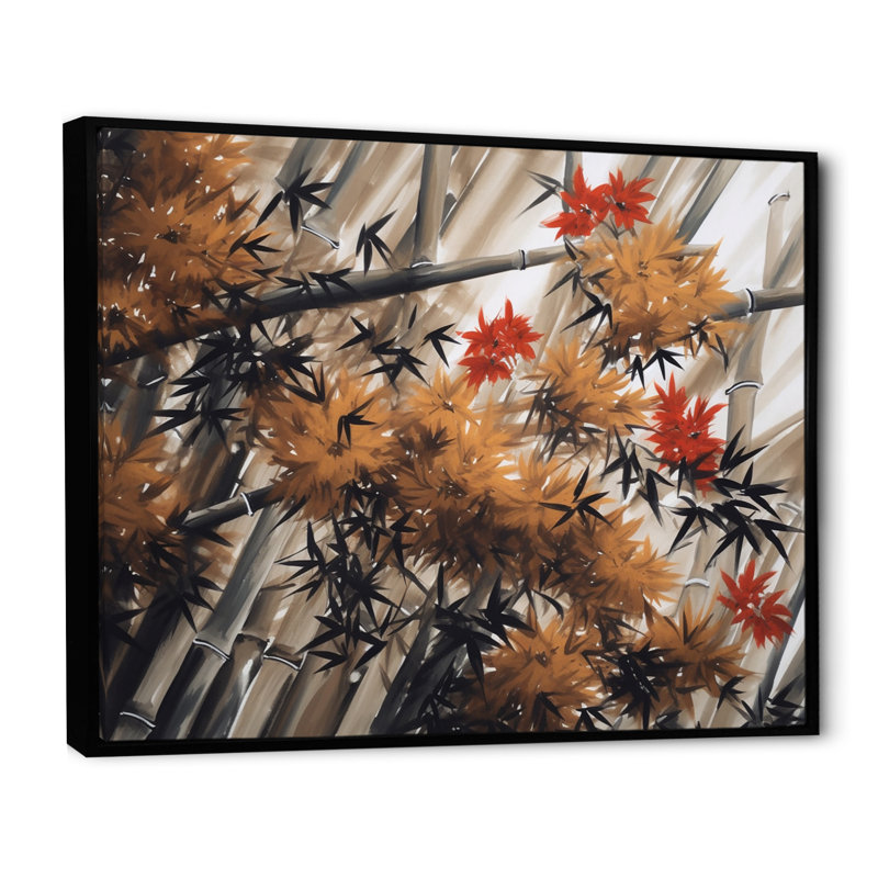 «Dense Bamboo Forest II», reproduction d'art sur toile, H 24 po x l 32 po x P 1 po, Cadre flottant noir