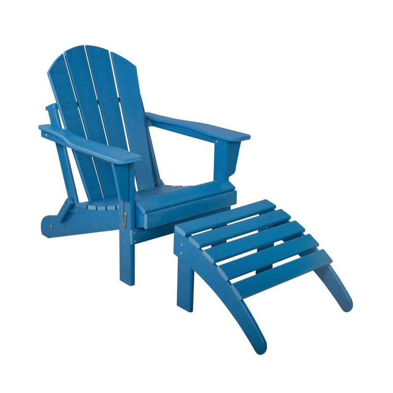 Laguna Foldable Outdoor Adirondack Chair, Pacific Blue