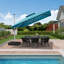 Parasol en porte-à-faux carré 12 pi x 12 pi avec base à roulettes Rheann, gris-425194812-458199438