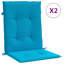 Coussin de chaise de patio à dossier bas 2 pièces bleu 39,4 x 19,7 x 1,2 po