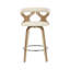 Tabourets de bar Laquietta 30 po à hauteur fixe avec pieds en bois courbé et repose-pieds rond-92170250-92170249