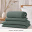 Ensemble de draps 4 pièces en mousseline de coton blanc et beige-115101394-125420997