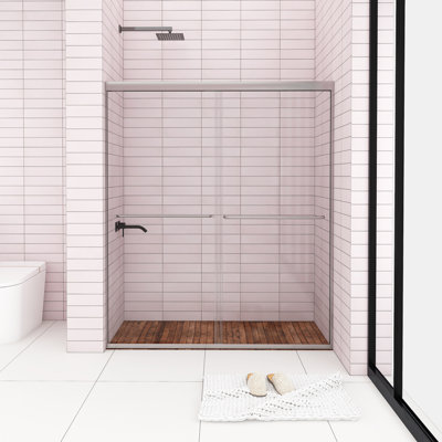 60" x 70" Double Sliding Aluminum Framed Shower Door