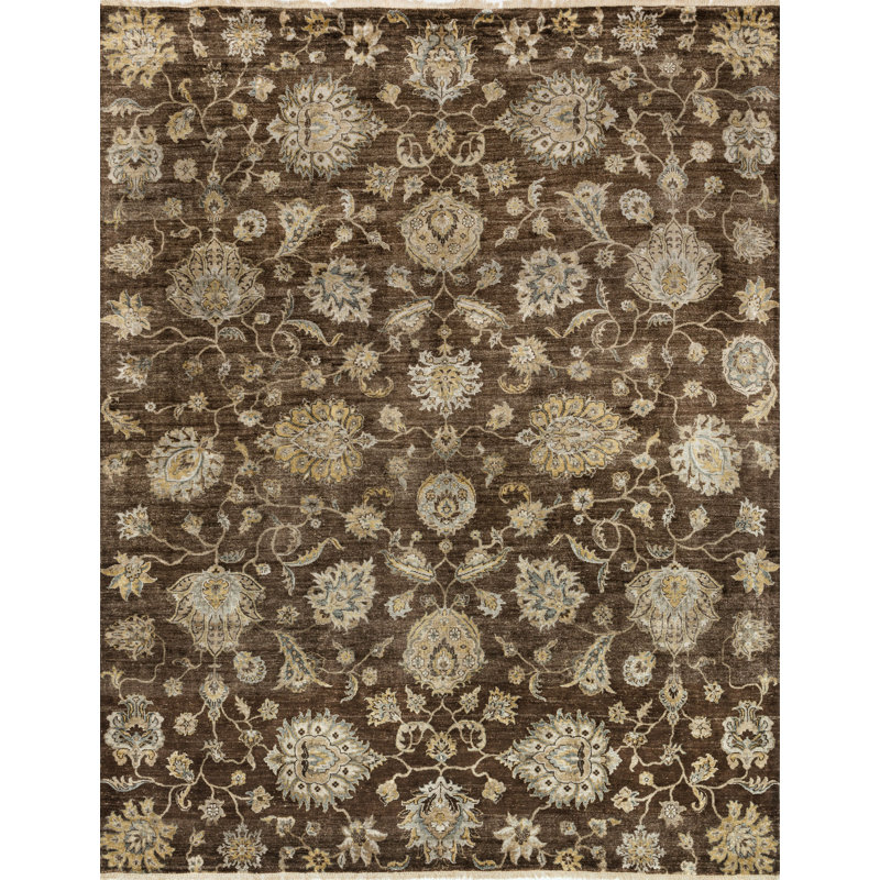 Kehoe Silk Floral Indoor Rug, Rectangle 12' x 15'