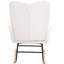 Chaise berçante coulissante pour chambre de bébé avec siège souple et haute capacité de 250 lb Structure de revêtement ergonomique Simple blanc propre Limite de charge en métal et bois d'hévéa Forme confortable Assemblage rapide