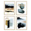 «Bathroom Bathroom Decor Multicolor Blue Pastel Aquarelle Landscape Abstract Shapes Wall Art Relax», impression encadrée sur papier, 4 pièces-97762763-97762766