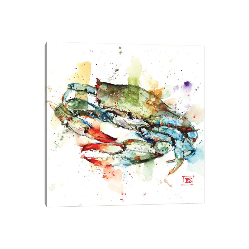Blue Crab by Dean Crouser - Painting on Canvas, Wrapped Canvas, 45.72 cm H x 45.72 cm W x 3.175 cm D