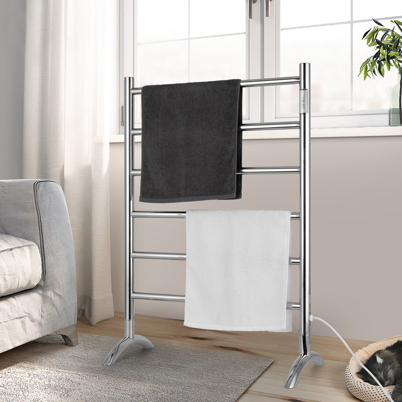 Chauffe-serviettes électrique 6 barres, Miroir poli