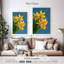 Jonquilles jaunes sur fond bleu Harnek-108359948